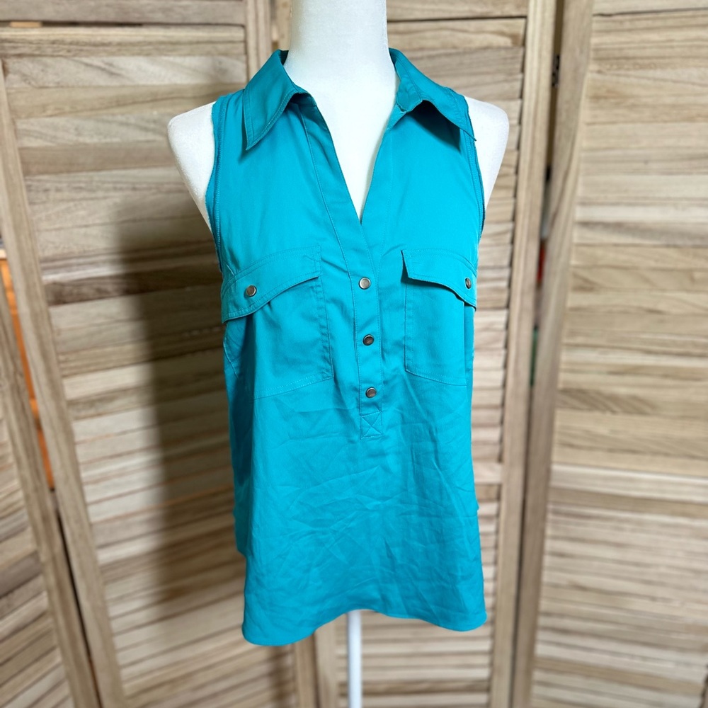Rock & Republic Aqua/Teal Tank Sz Large